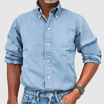 Men's Casual Button-Down Cotton Shirt