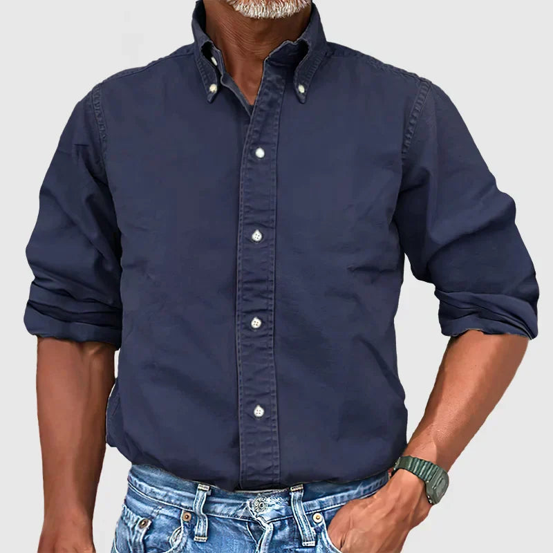 Men's Casual Button-Down Cotton Shirt