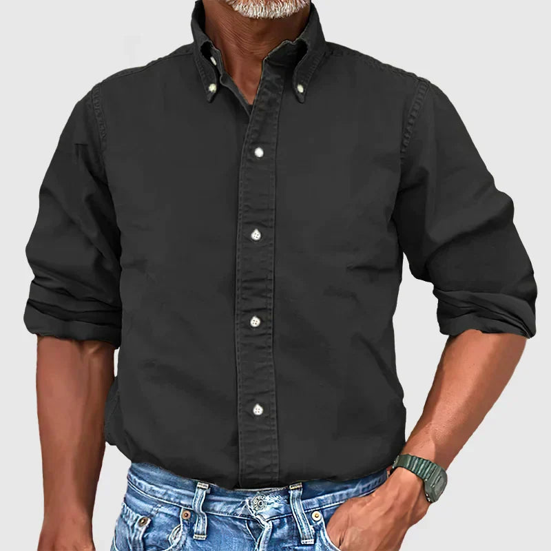 Men's Casual Button-Down Cotton Shirt