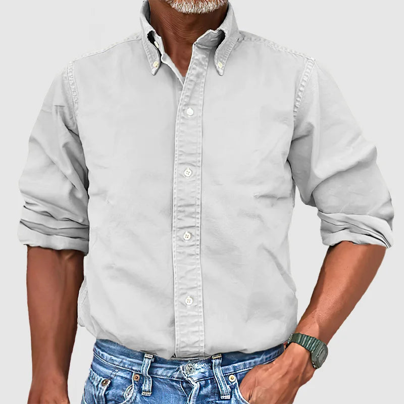 Men's Casual Button-Down Cotton Shirt