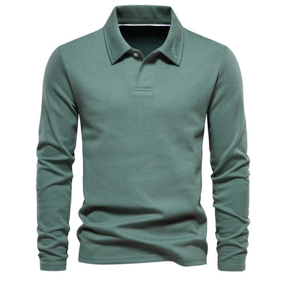 Men's Polo Shirt Elegant Design Long Sleeve