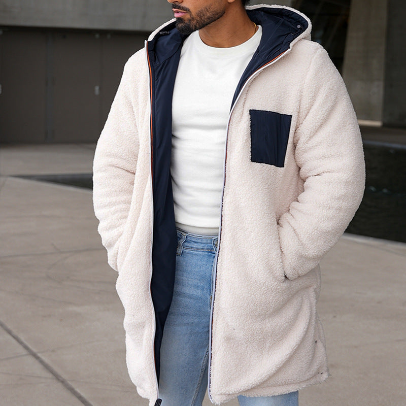Herren Fleecejacke Warm Kapuze Reißverschluss - IdealeKleiden