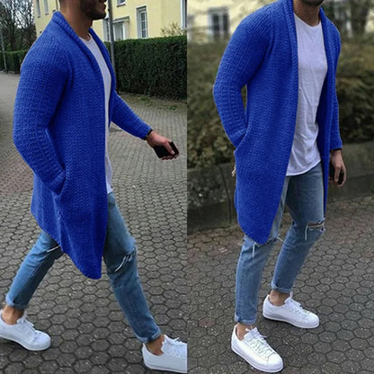 Men's Long Warm Open Cardigan