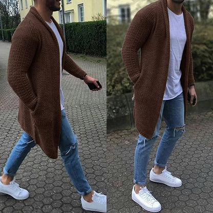 Men's Long Warm Open Cardigan