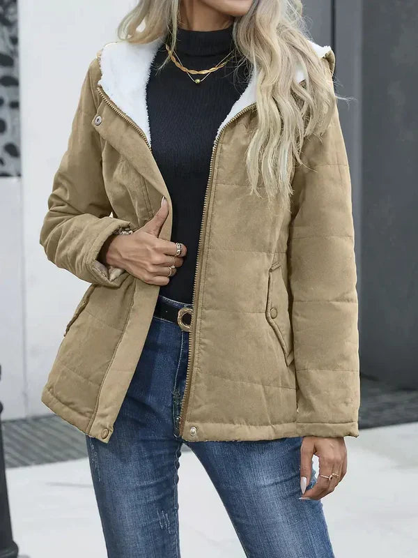 Women's Elegant Winter Parka with Hood and Pockets