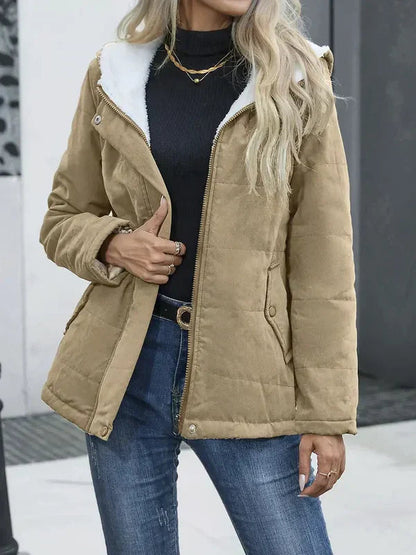 Women's Elegant Winter Parka with Hood and Pockets