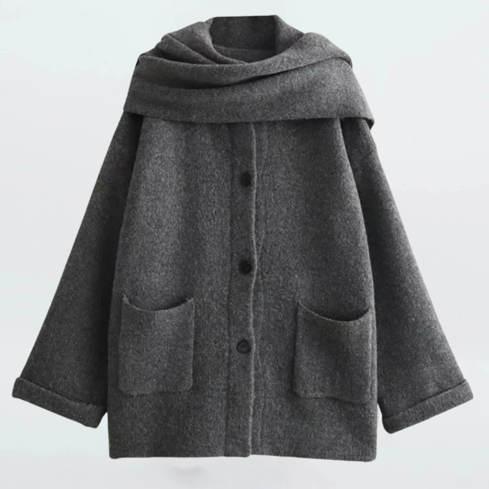 Elegant Women's Dresses With Button and Scarf