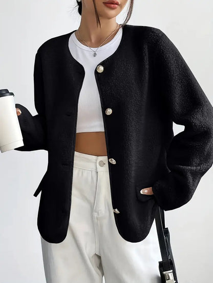 Women's Round Neck Cardigan Elegant Design
