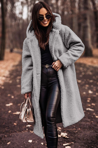 Women's Long Winter Jacket with Hood and Soft Lining