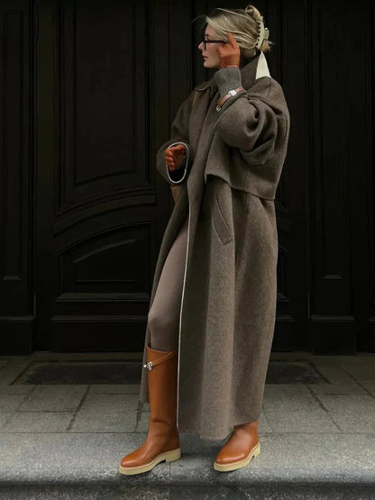 Women's Oversized Wool Coat Trench Coat