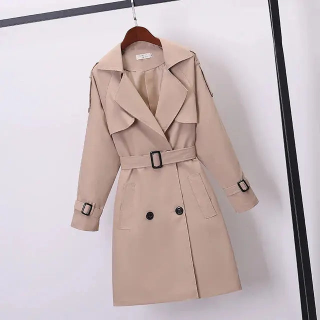 Stylischer Damen Trenchcoat Elegant Riemchen - IdealeKleiden