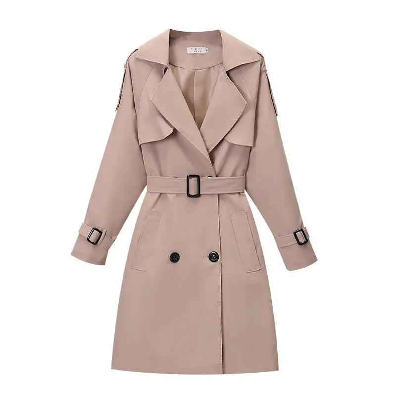 Stylish Women's Trench Coat Elegant Straps
