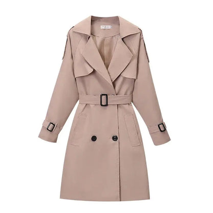 Stylish Women's Trench Coat Elegant Straps