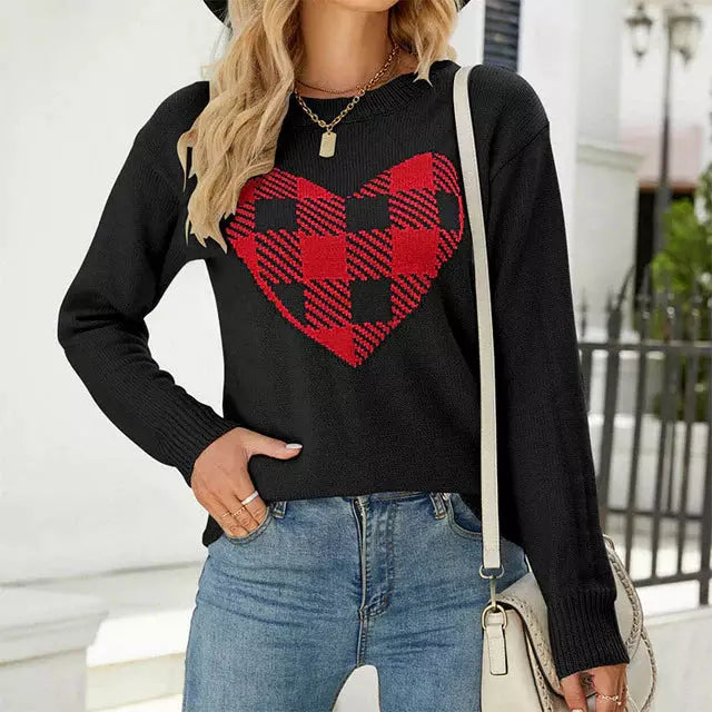 Women's Modern Heart Knit Sweater