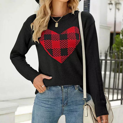 Women's Modern Heart Knit Sweater