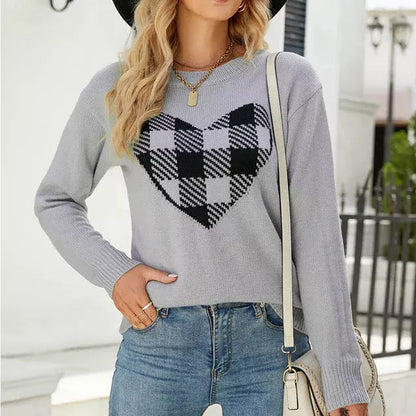Women's Modern Heart Knit Sweater