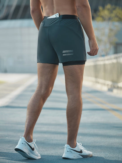 Men's 2-in-1 Quick-Dry Athletic Running Shorts