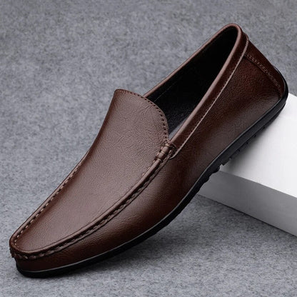 Leather Moccasin Slippers Comfortable Men's
