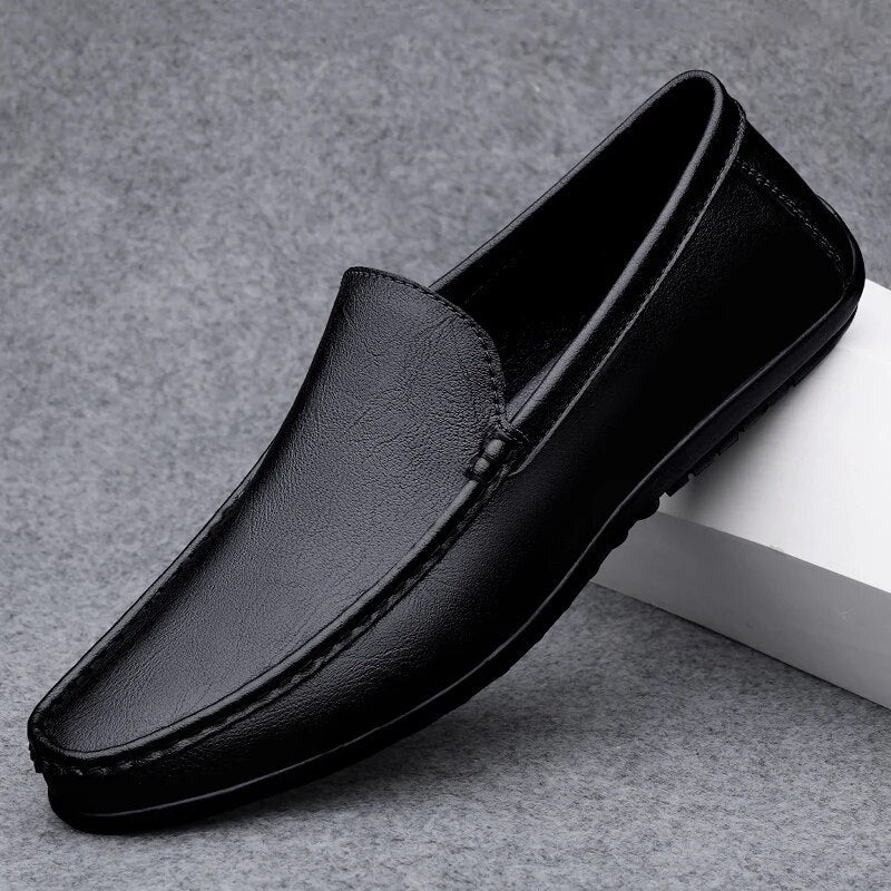 Leder Mokassin Slipper Bequem Herren - IdealeKleiden