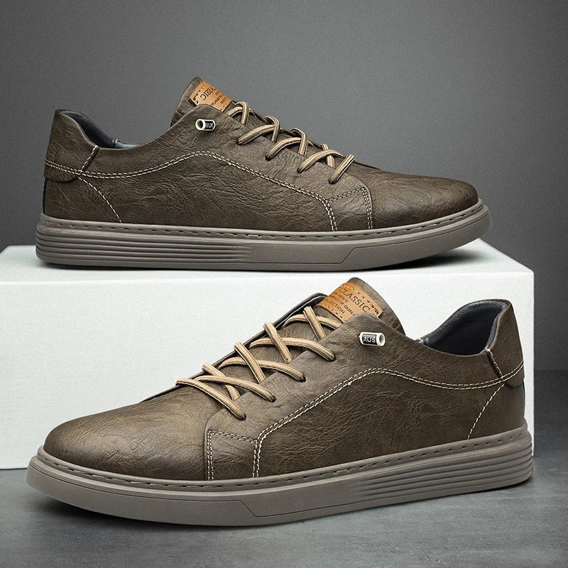 Leather Sneakers Comfortable Running Shoes Men