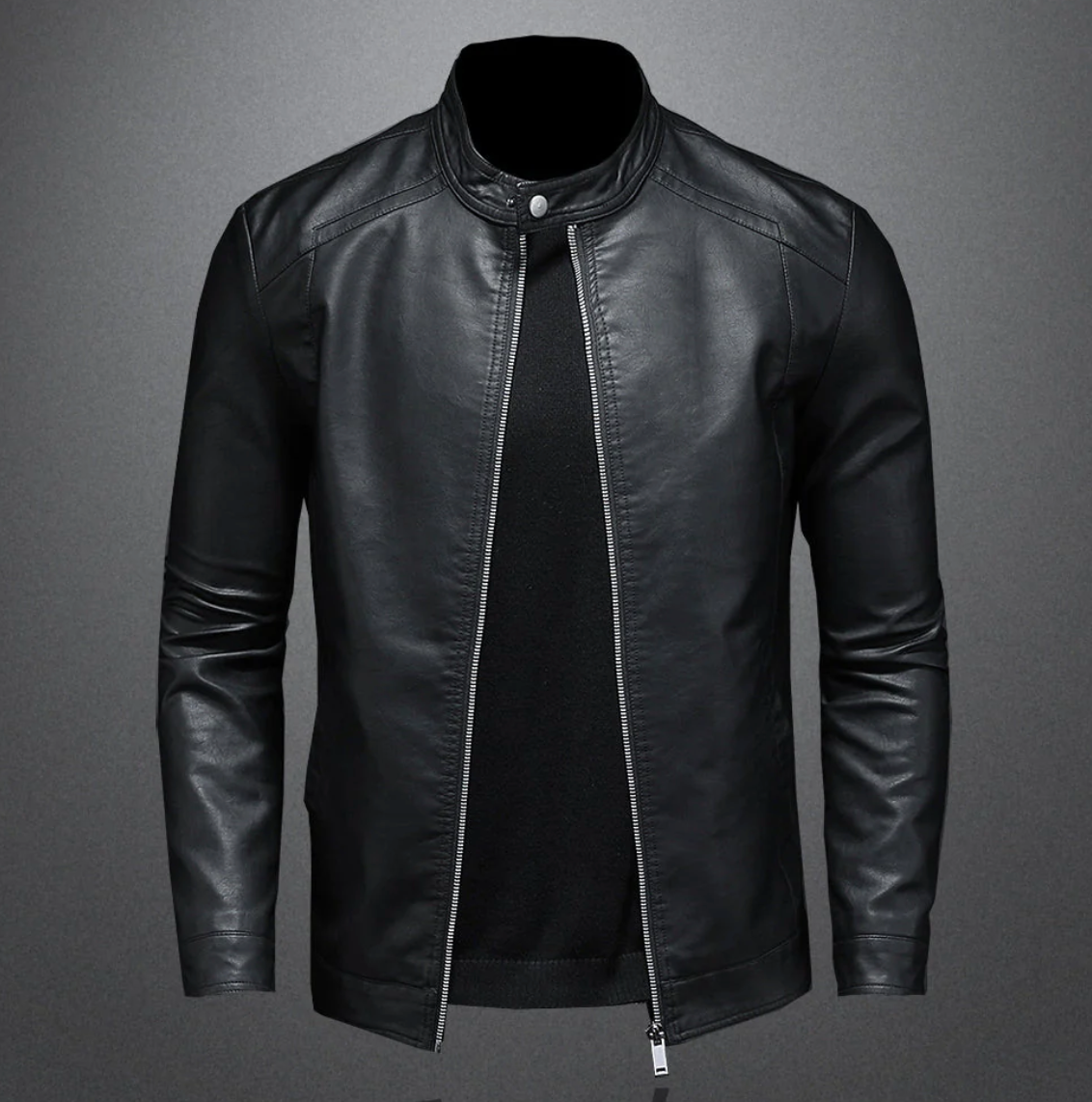 Herren Lederjacke Slim Fit Biker Style - IdealeKleiden