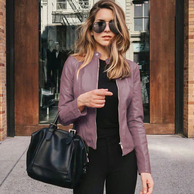 Women's Short Casual Jacket, Zipper, Sporty