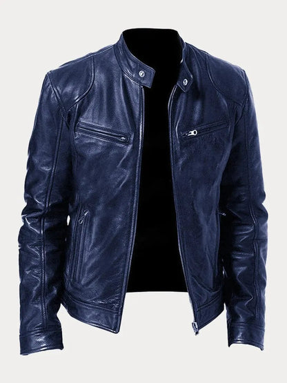 Men's Leather Biker Jacket Regular Fit