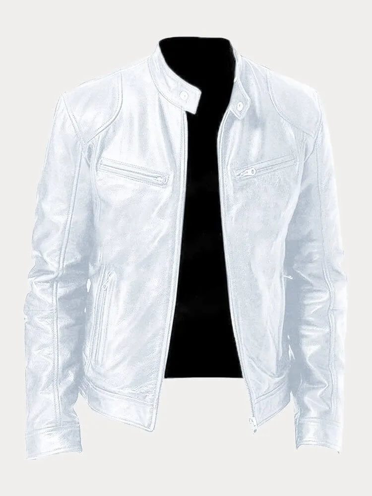 Men's Leather Biker Jacket Regular Fit