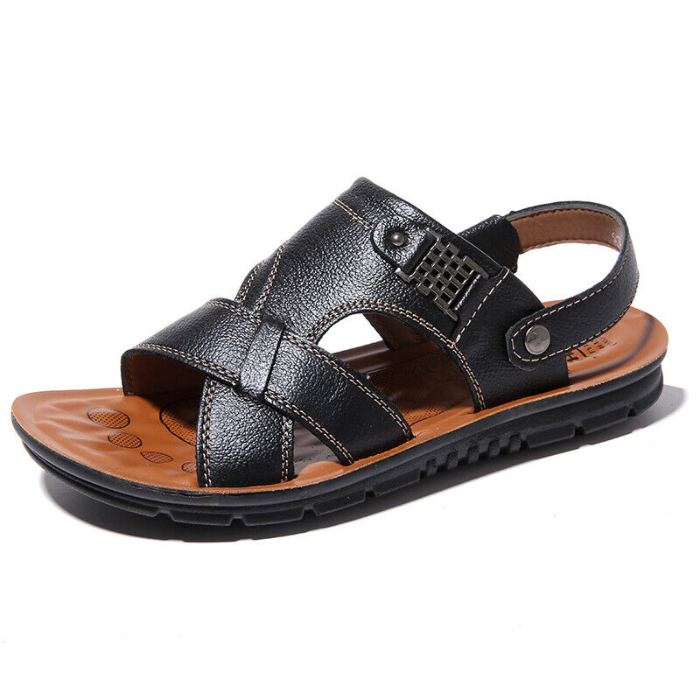 Men's Sports Sandals Orthopedic Ergonomic Leather Sole