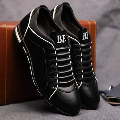 Men's Leather Sneakers Comfortable Slip-On Shoes