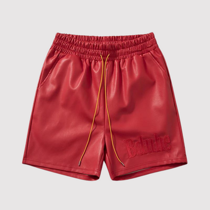 Men's Elastic Leather Shorts