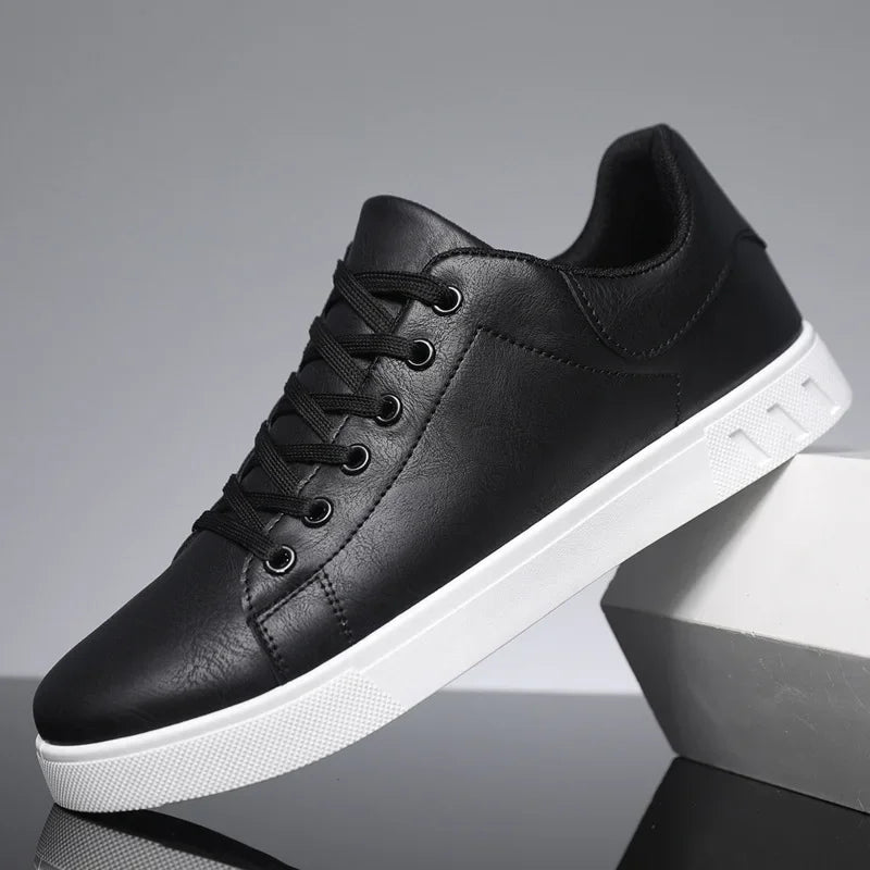 Men's Leather Sneakers Casual Lace-Up