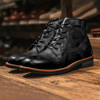 Herren Stiefel Leder Schwarz - IdealeKleiden