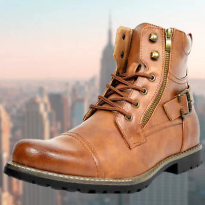 Non-slip Leather Boots for Men Bikers