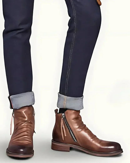 Men's Leather Boots Stylish Quick Release