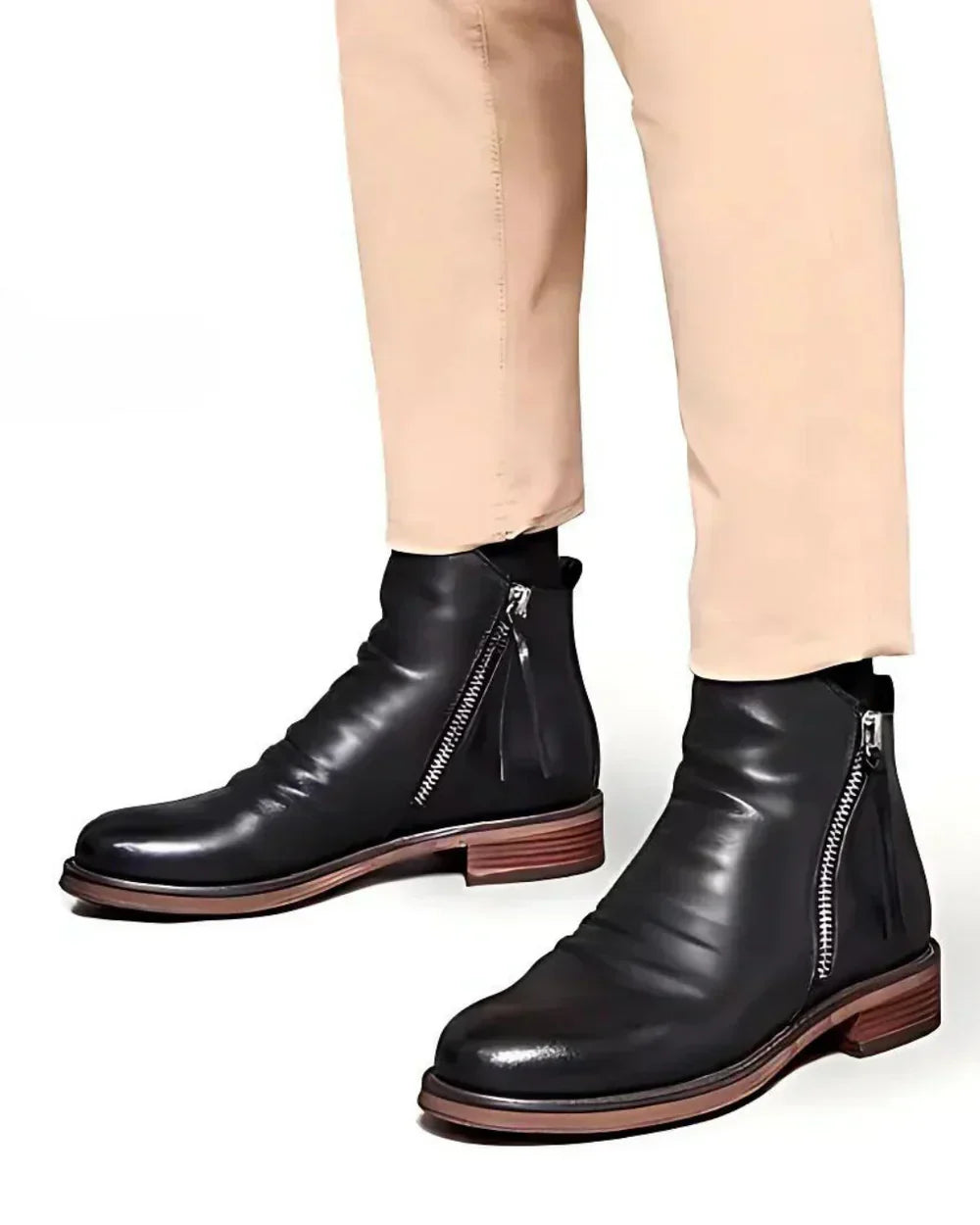 Leder Herrenstiefel Stylisch Schnellverschluss - IdealeKleiden