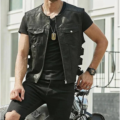 Men's Sleeveless Elegant Leather Vest