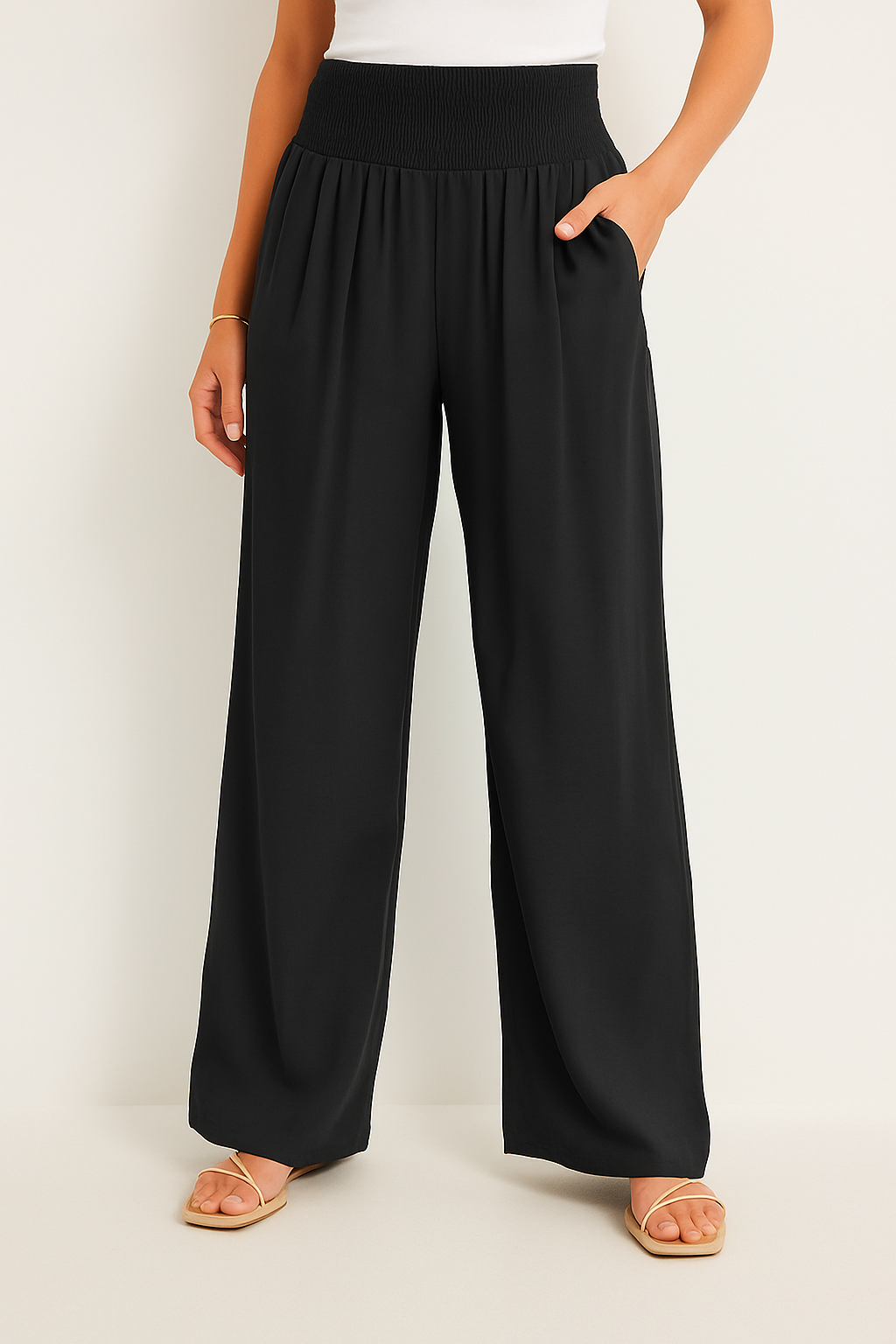 Sommerhose Damen Hochtailliert Stretch