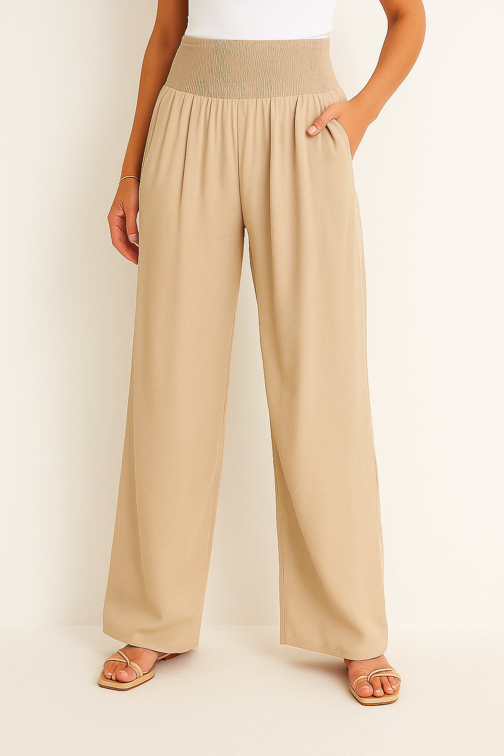 Sommerhose Damen Hochtailliert Stretch