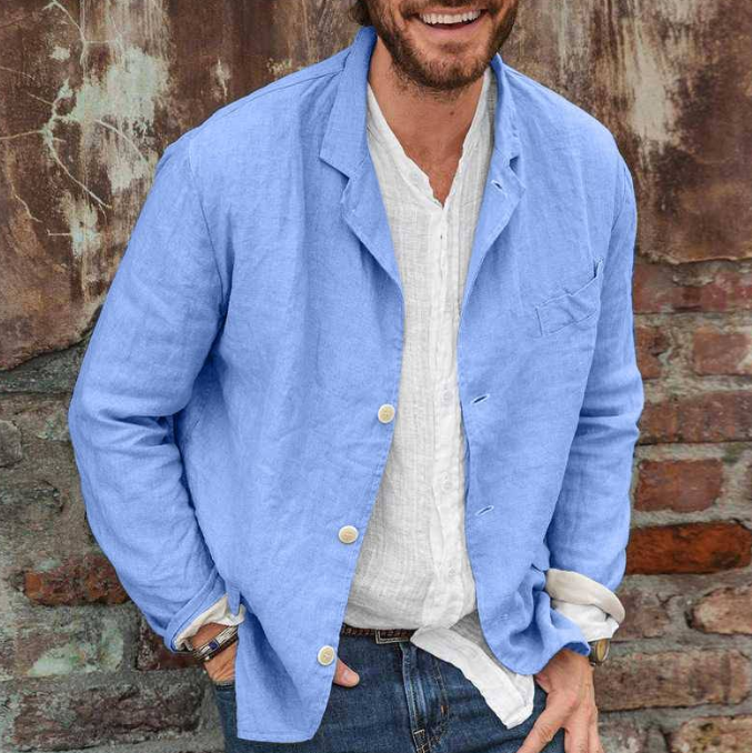 Men's Elegant Single Breasted Linen Blazer