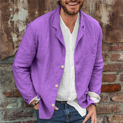 Men's Elegant Single Breasted Linen Blazer
