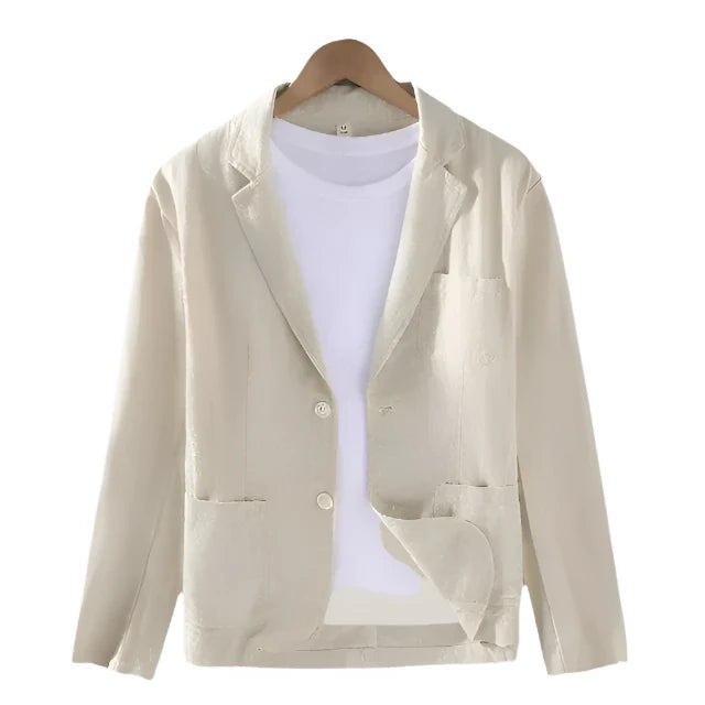 Linen Blazer Summer - Casual Men's Blazer Beige