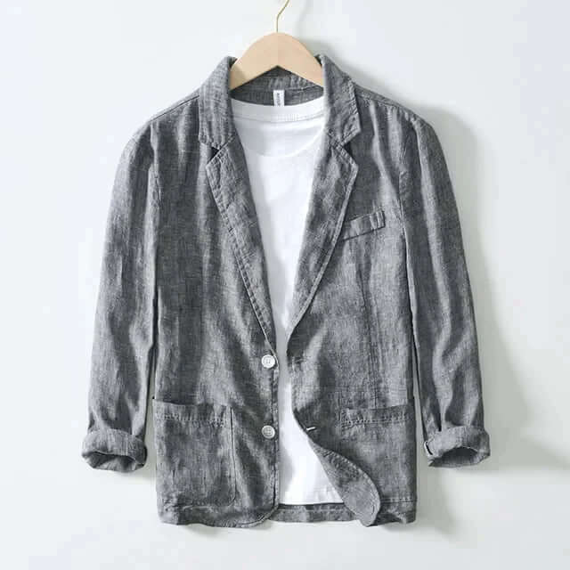 Linen Blazer Men Summer Lightweight