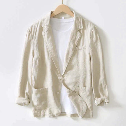 Linen Blazer Men Summer Lightweight