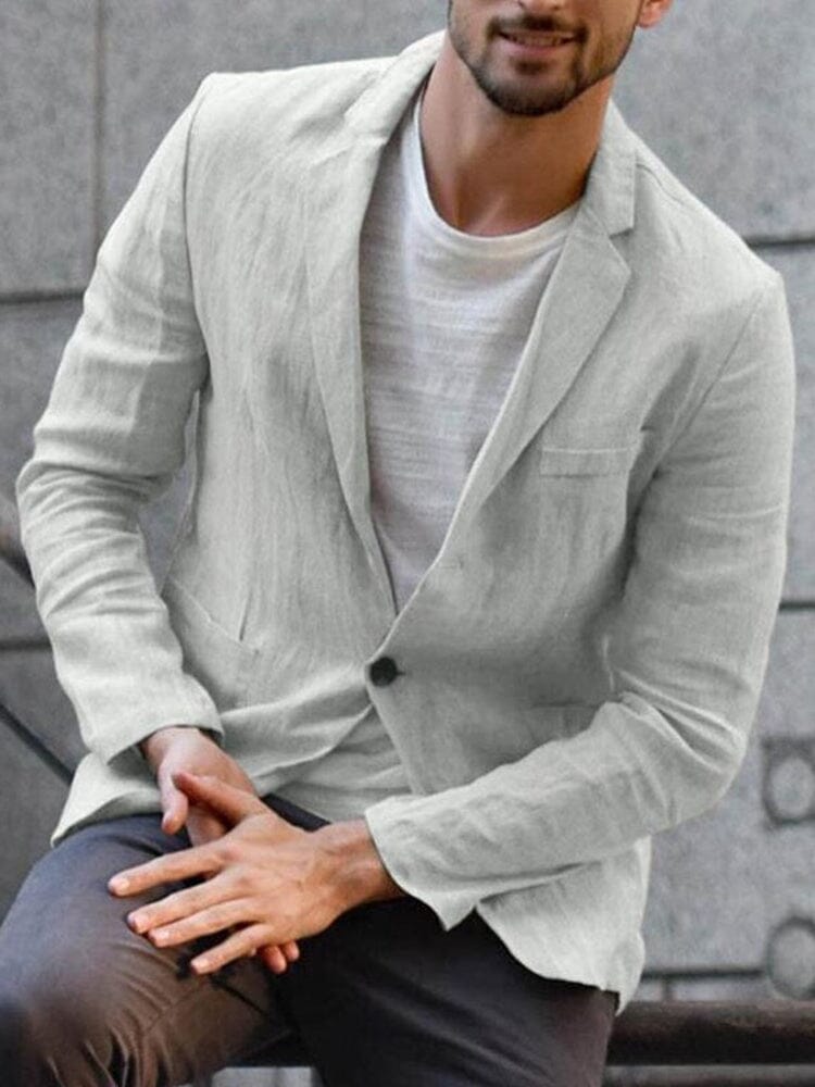Men's Linen Blazer Lightweight Slim Fit