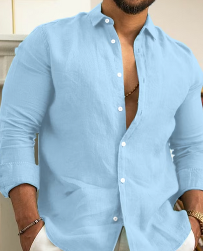 Men's Linen Long Sleeve Cotton Shirt