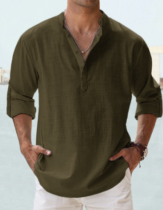 Men's lightweight long-sleeve cotton shirt