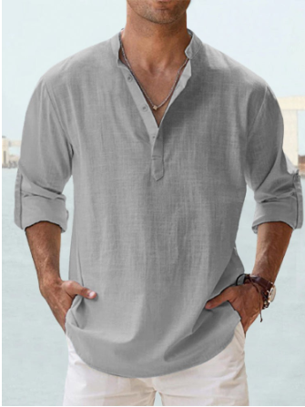 Men's lightweight long-sleeve cotton shirt