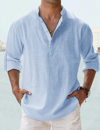 Men's lightweight long-sleeve cotton shirt