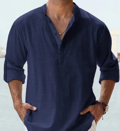 Men's lightweight long-sleeve cotton shirt